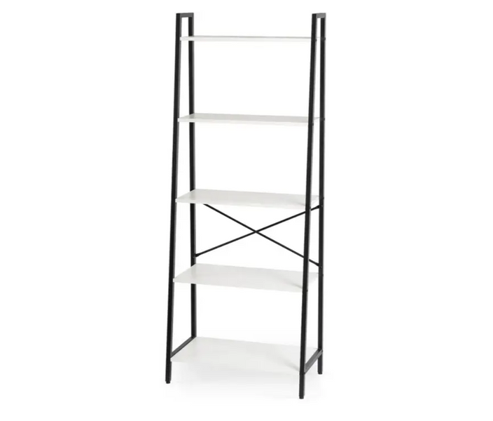 Стелаж у стилі лофт білий/чорний MEBEL ELITE 164х64х34 см  відкрита полиця для книг, офісу, дитячої кімнати та декору ME.ERVA/B/CZ/REG фото