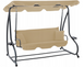 Садовые качели 3-местныеGarden Line KRE0759 с функцией лежака 210x120x170 см, с мягкими подушками, регулируемой крышей и подставками для напитков, бежевая KRE0759 фото 12