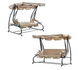 Садовые качели 3-местныеGarden Line KRE0759 с функцией лежака 210x120x170 см, с мягкими подушками, регулируемой крышей и подставками для напитков, бежевая KRE0759 фото 5