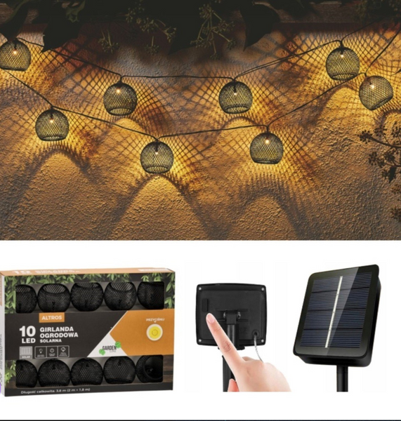 Гирлянда на солнечной батарее Garden Line 10 LED 3,8 м теплый белый, для сада, балкона, террасы SOL3651  SOL3651  фото